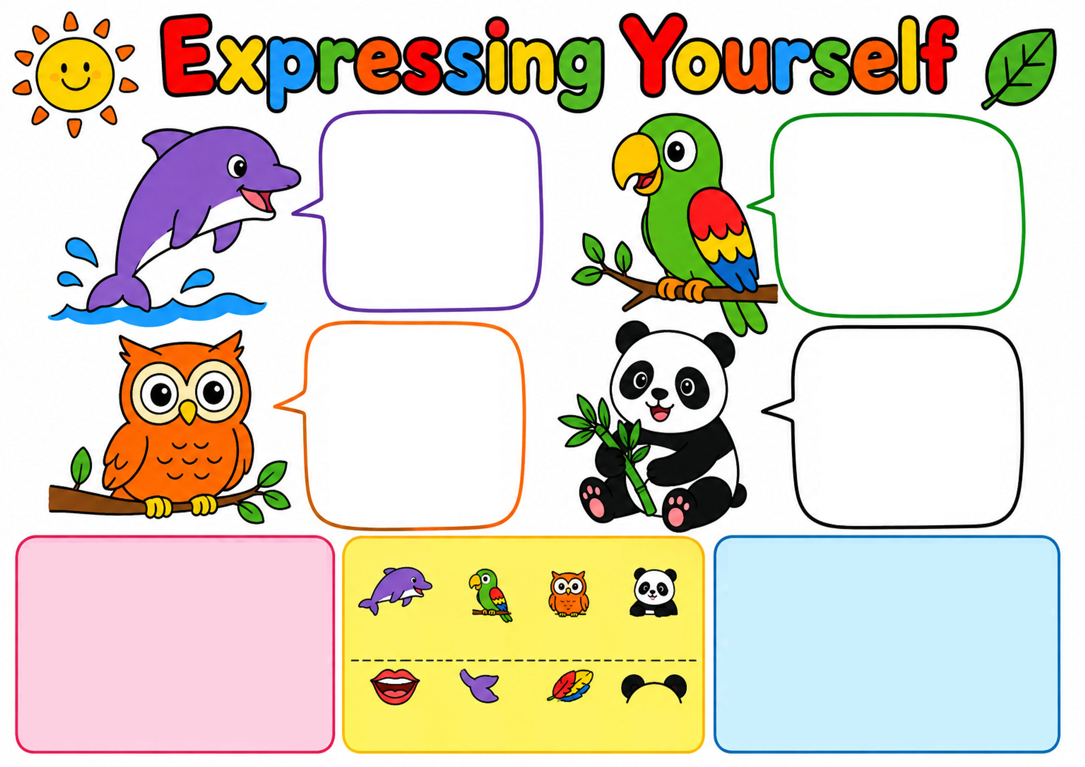 Expressing yourself手抄报彩图无字