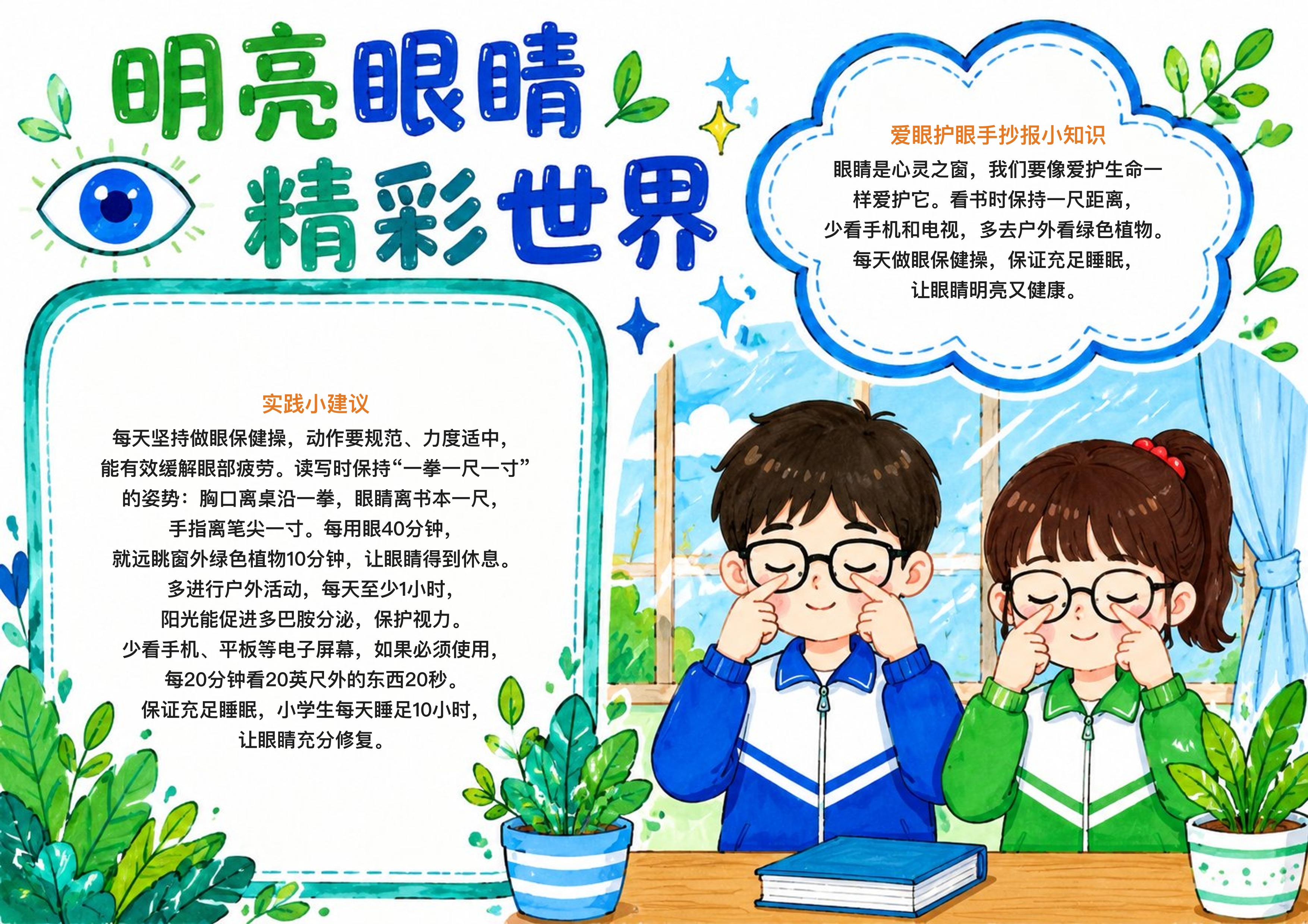 爱眼护眼手抄报手抄报图片