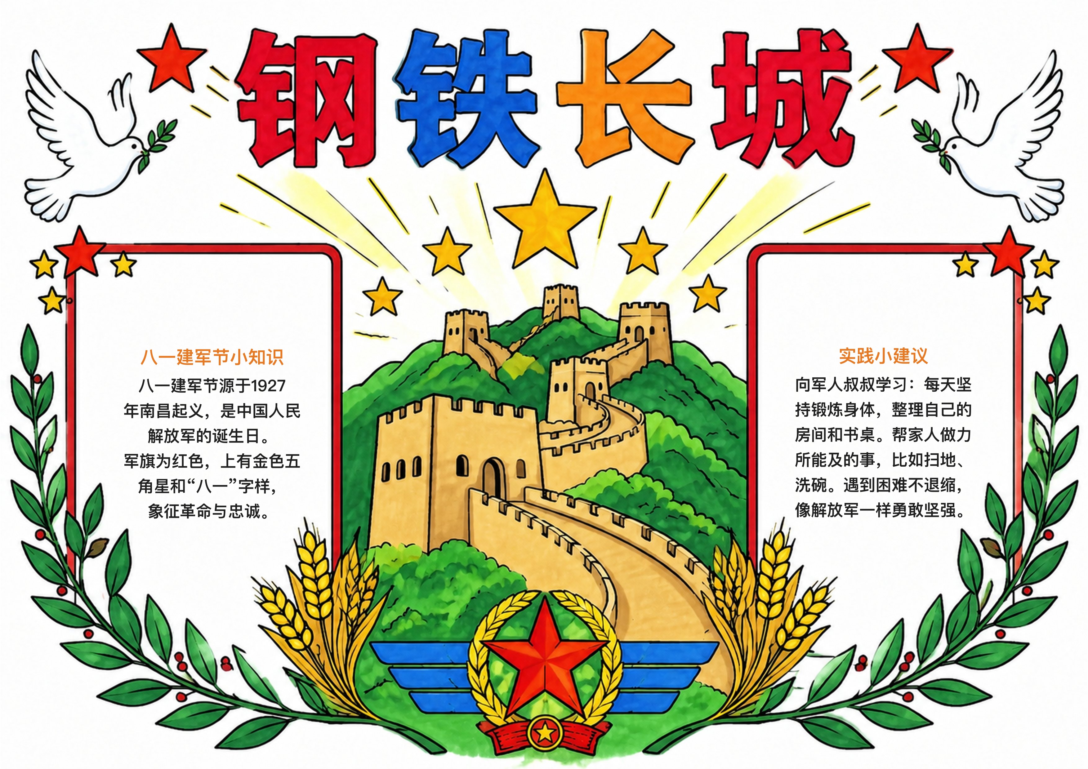 八一建军节手抄报图片