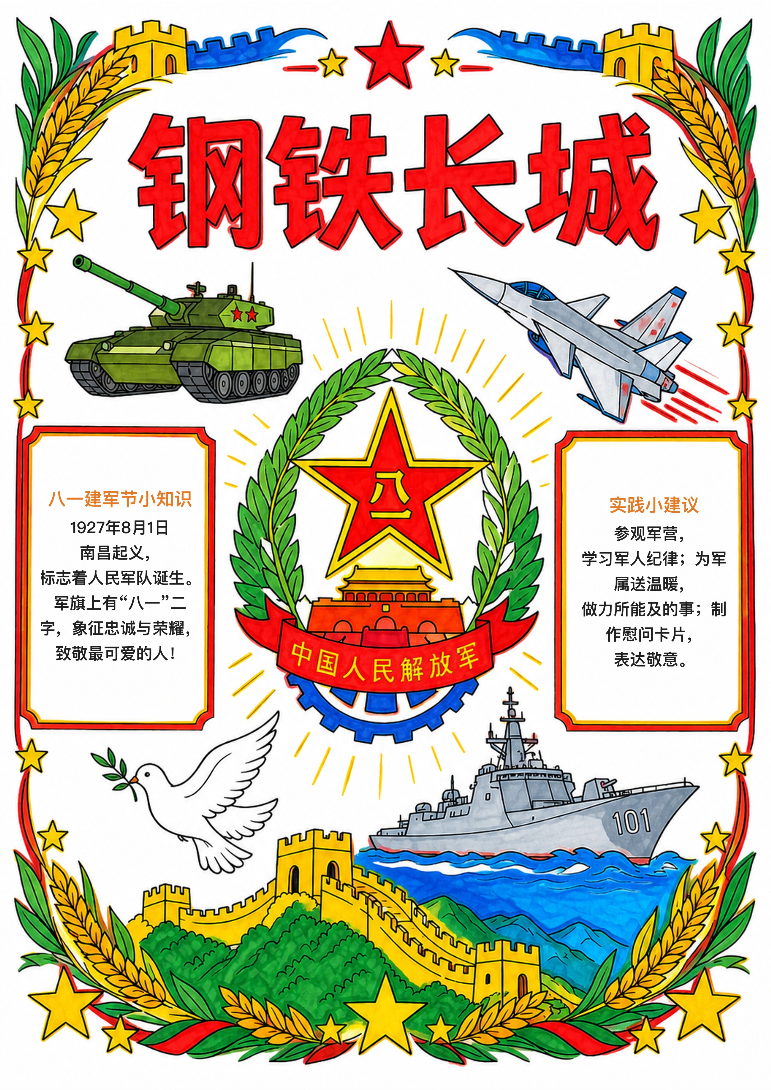 八一建军节手抄报图片