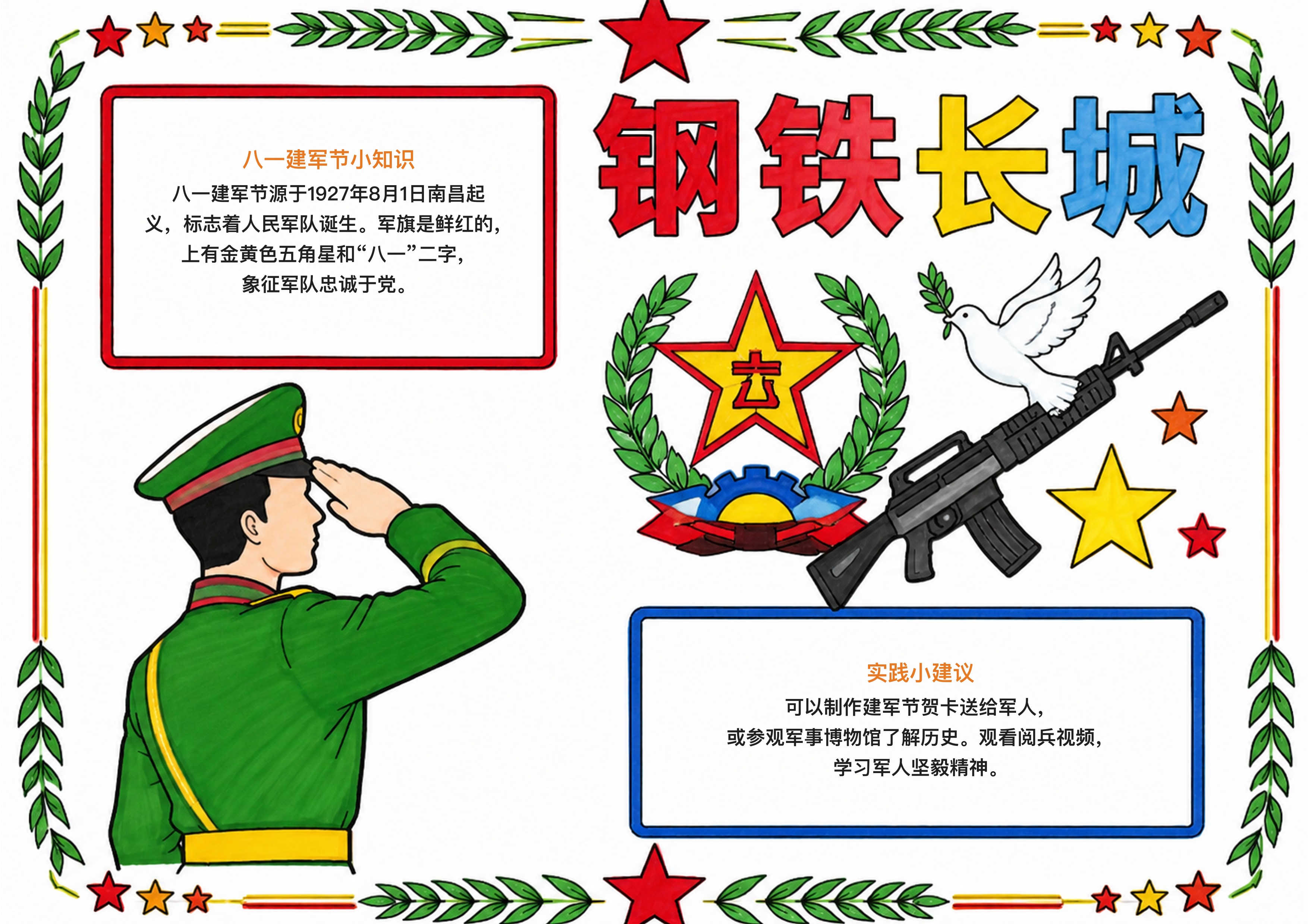 八一建军节手抄报图片
