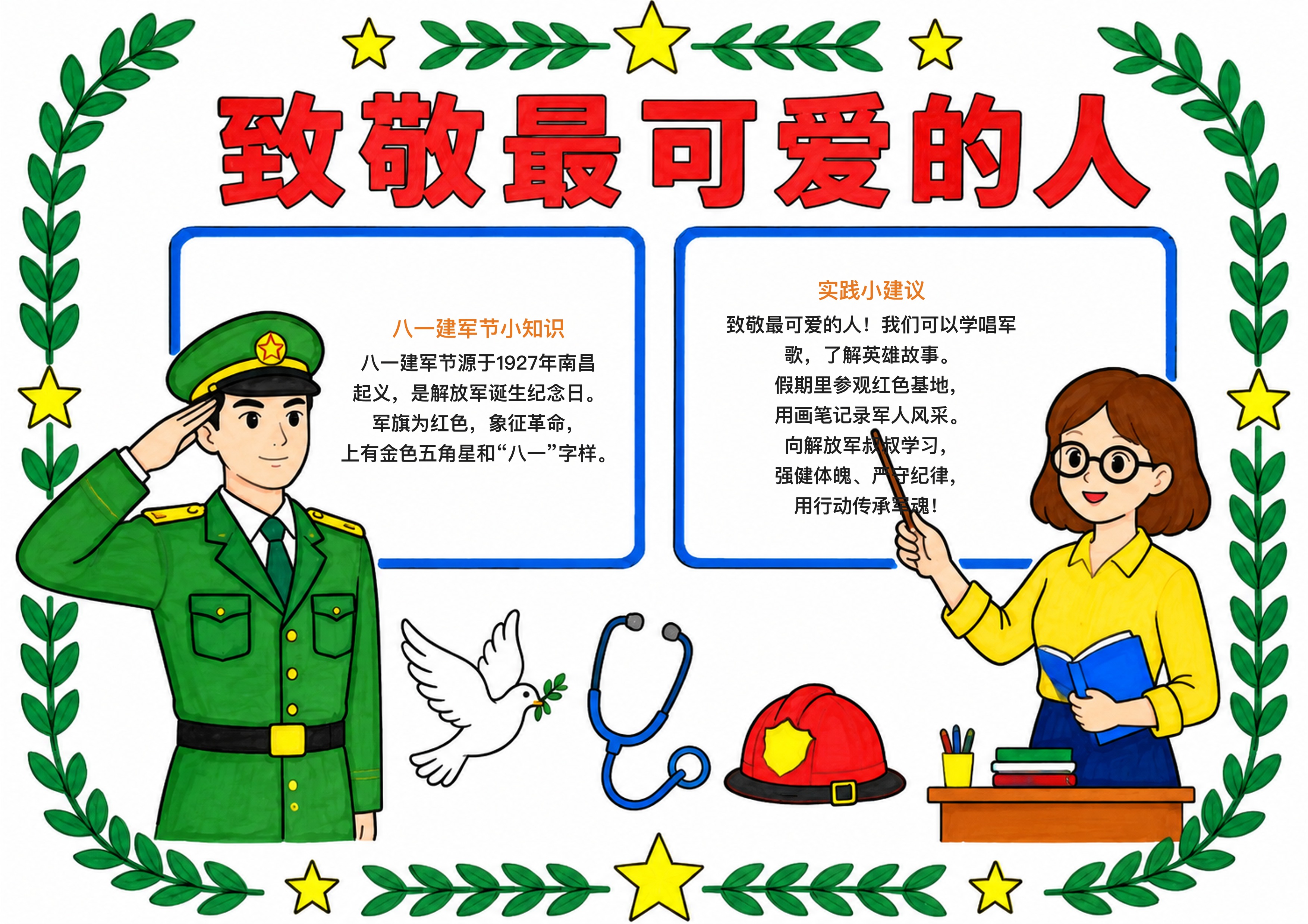 八一建军节手抄报图片