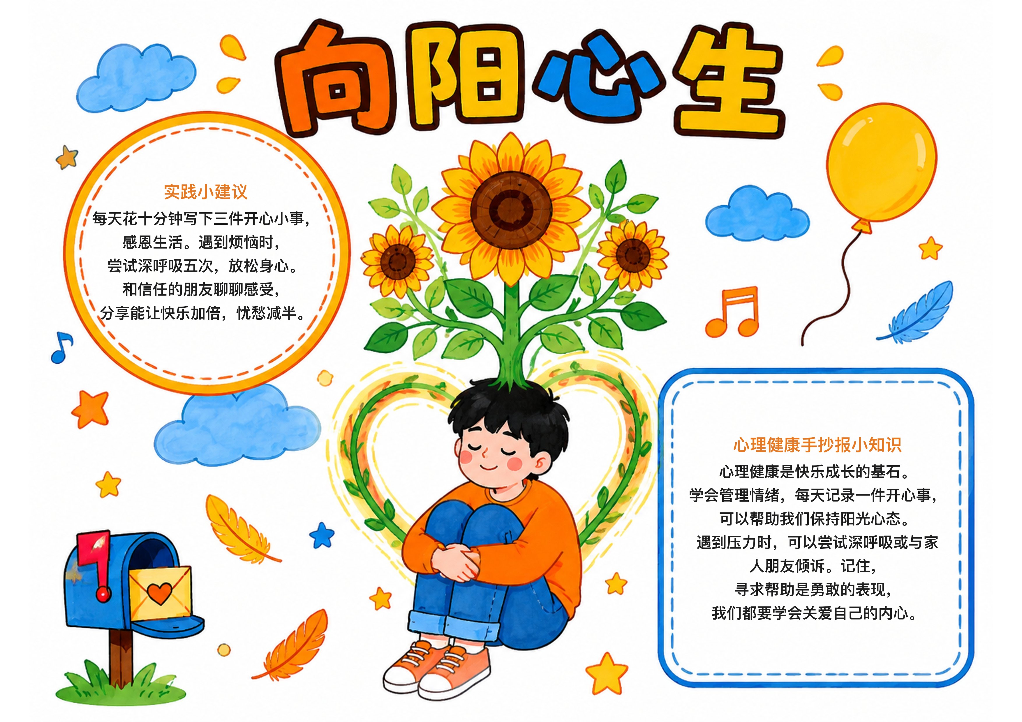 心理健康手抄报手抄报图片