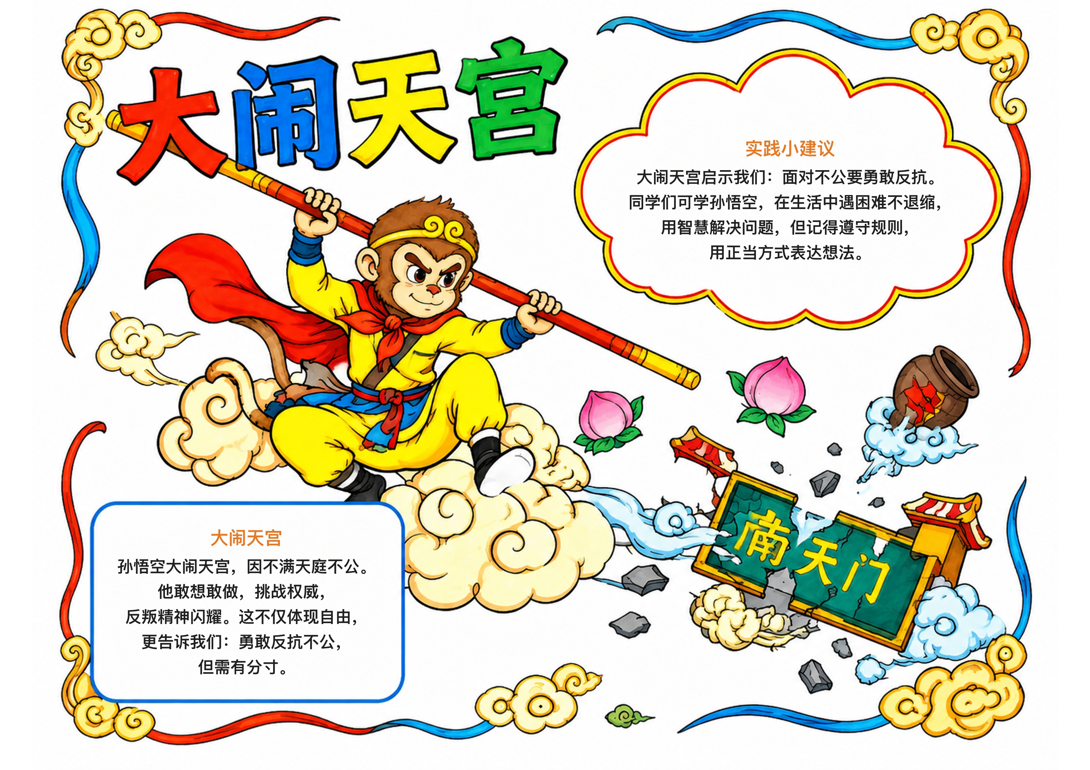 大闹天宫与孙悟空的反叛精神手抄报图片
