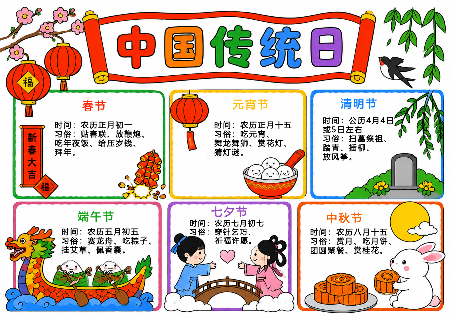 中国传统日手抄报图片