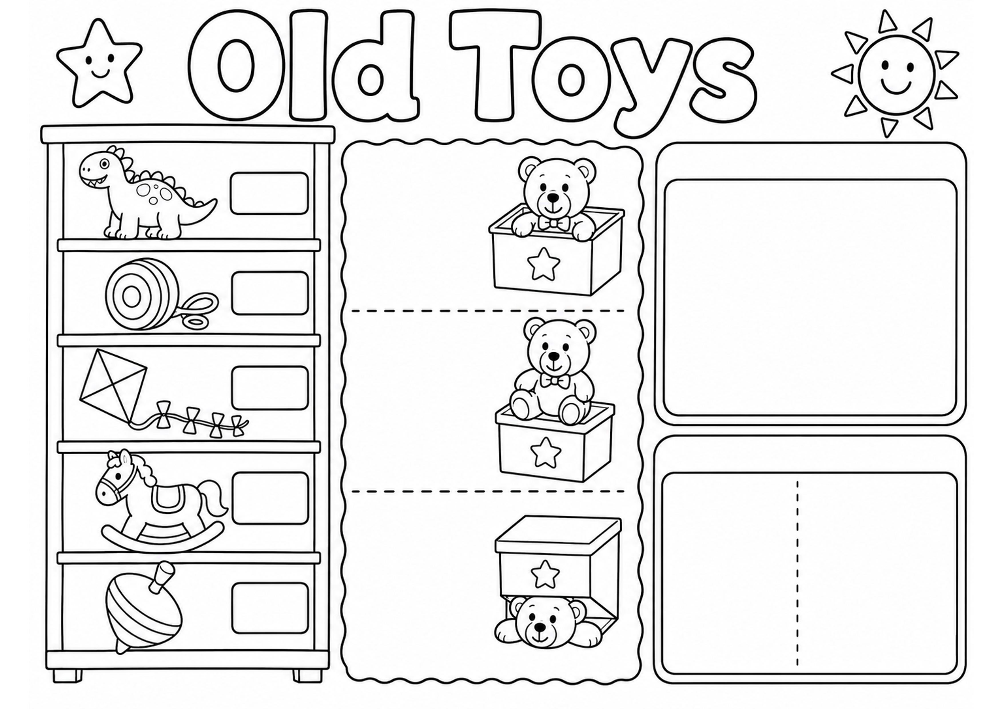 Old toys手抄报深线稿