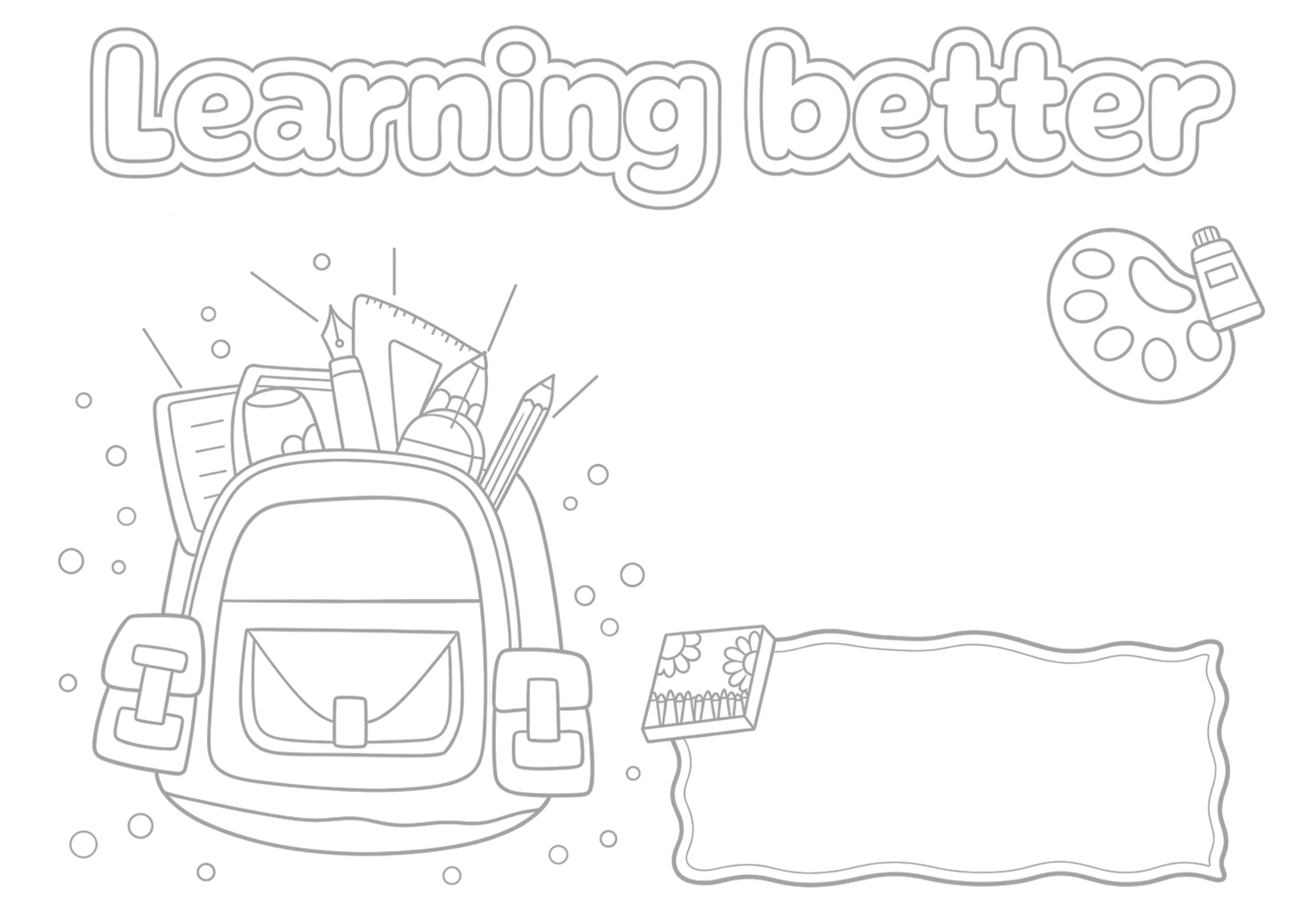 Learning better手抄报浅线稿