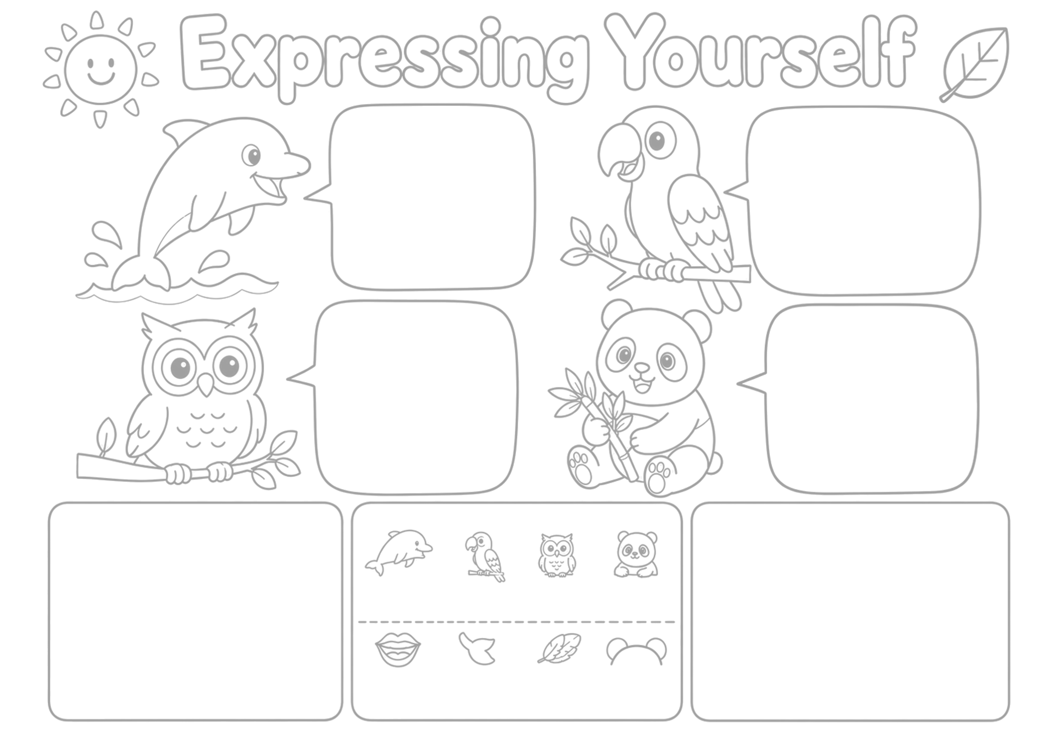 Expressing yourself手抄报浅线稿