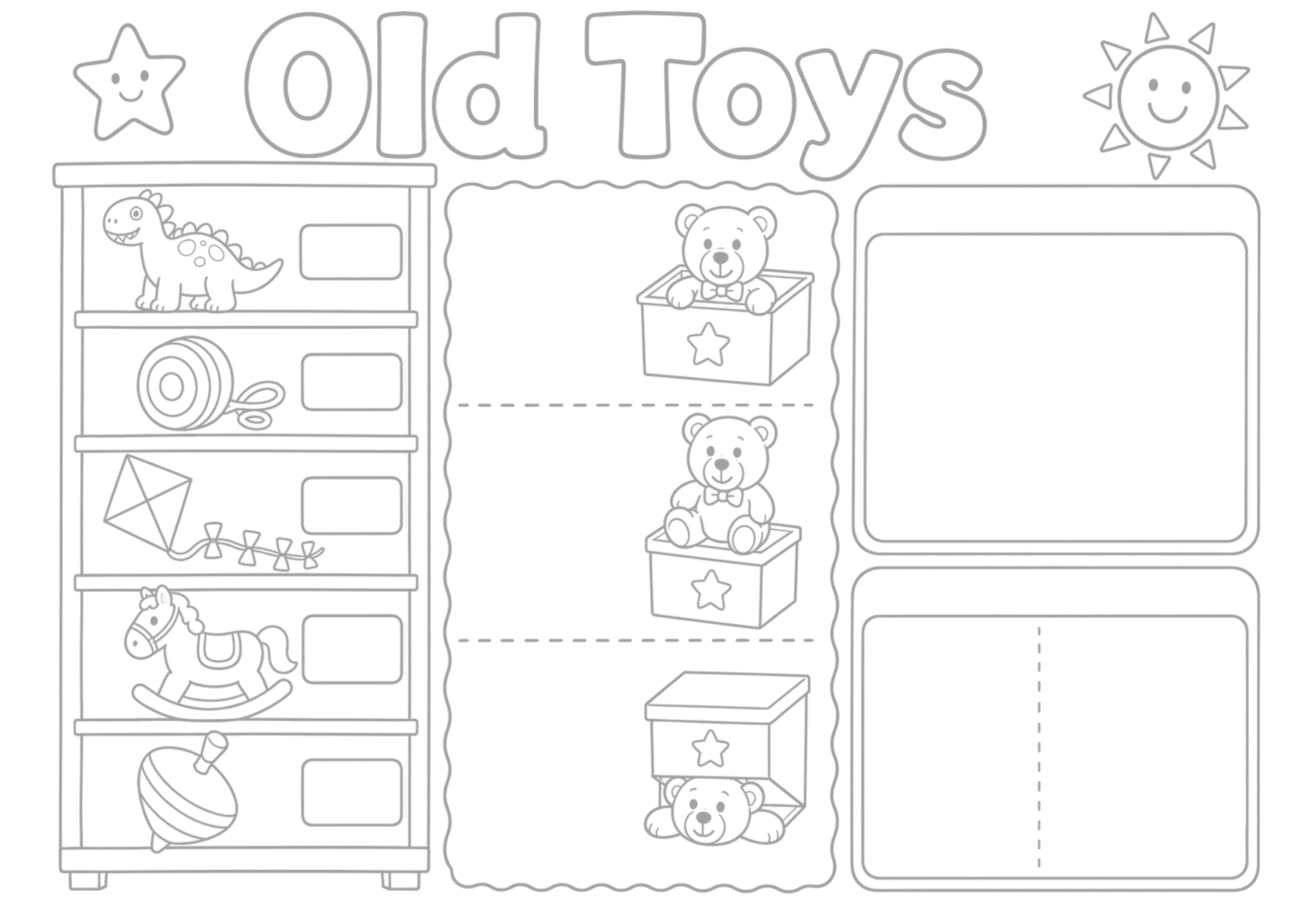 Old toys手抄报浅线稿